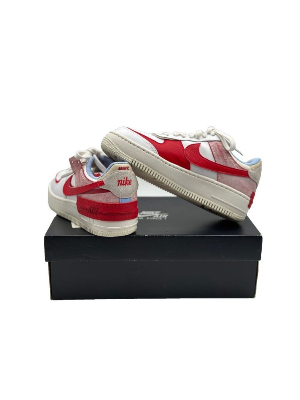 Nike Air Force 1 Low Shadow "Red Cracked Leather" sneakers Size 7 Womens C10919